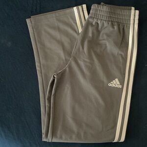 Adidas Kids Gray Joggers with White Stripes